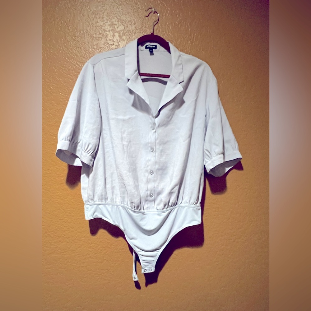 Express Button Up Thong Bodysuit